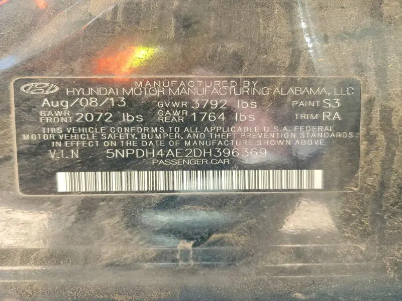 2013 HYUNDAI ELANTRA LIMITED  