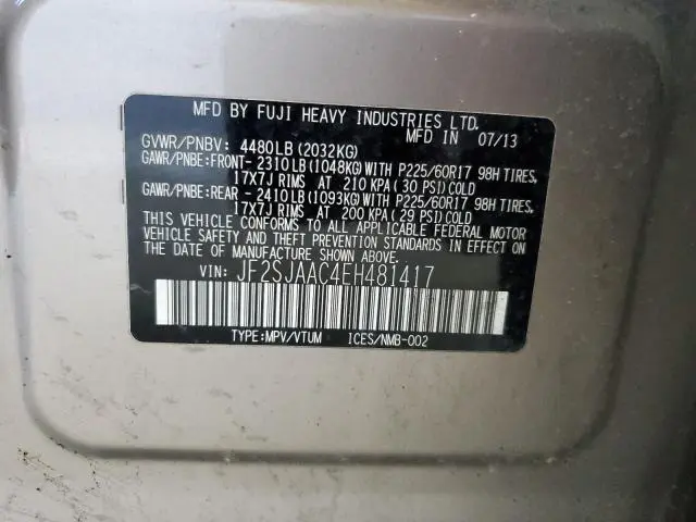 2014 SUBARU FORESTER 2.5I  