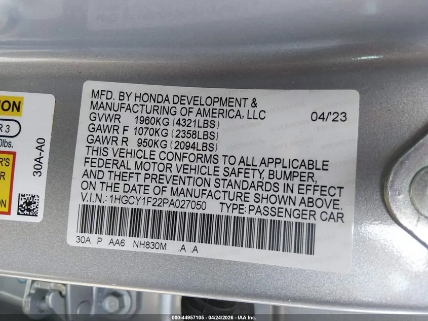 2023 HONDA ACCORD LX