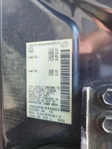 2011 NISSAN MAXIMA S  