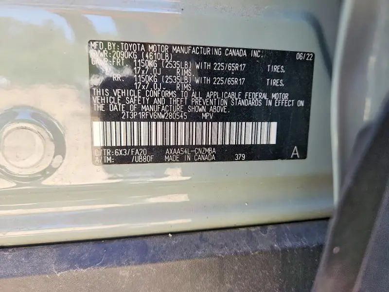 2022 TOYOTA RAV4 XLE  
