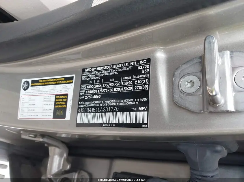 2020 MERCEDES-BENZ GLE 350  