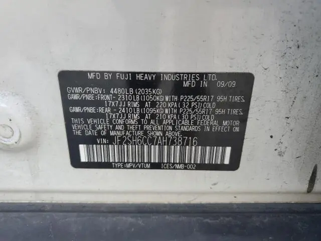 2010 SUBARU FORESTER 2.5X PREMIUM  