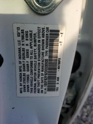 2013 HONDA CIVIC EXL  