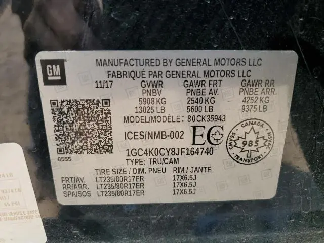 2018 CHEVROLET SILVERADO K3500 LTZ  