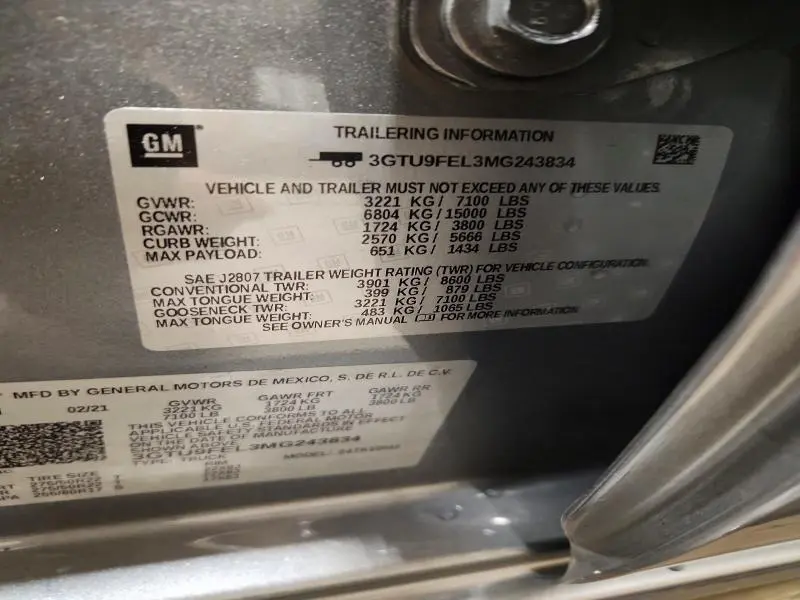 2021 GMC SIERRA K1500 DENALI  