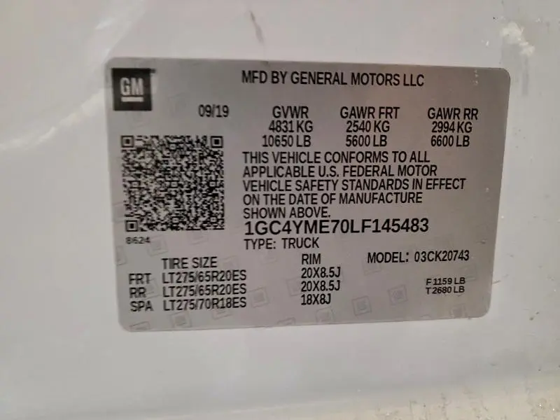 2020 CHEVROLET SILVERADO K2500 CUSTOM  