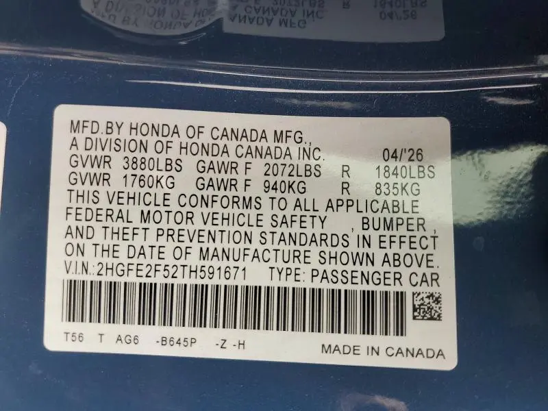 2026 HONDA CIVIC SPORT  