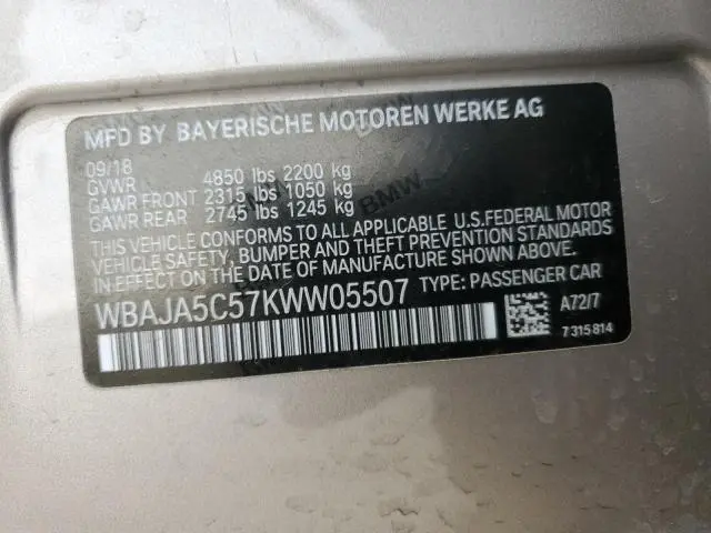 2019 BMW 530 I  