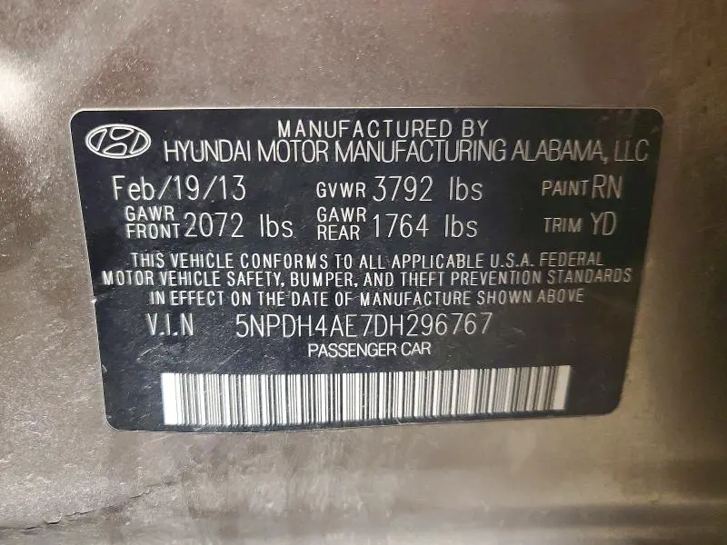 2013 HYUNDAI ELANTRA GLS  