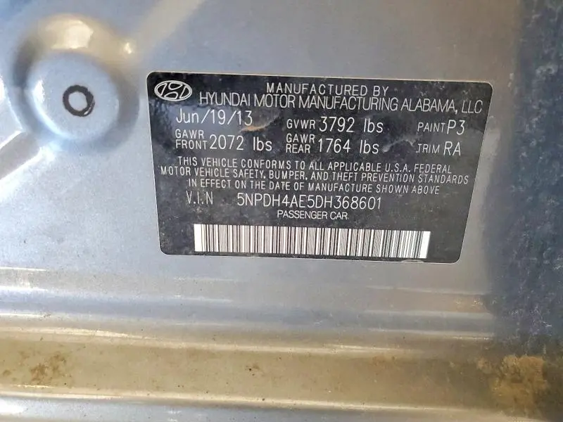 2013 HYUNDAI ELANTRA GLS  