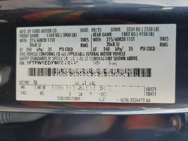 2021 FORD F150 SUPERCREW  