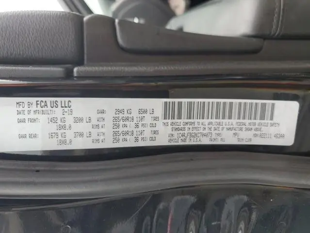 2019 JEEP GRAND CHEROKEE LIMITED  
