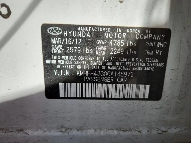 2012 HYUNDAI AZERA GLS  