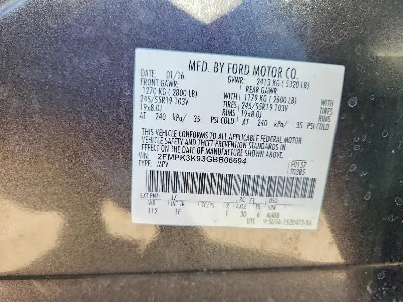 2016 FORD EDGE TITANIUM  