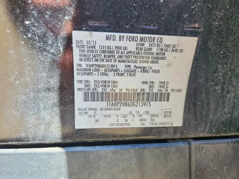 2013 FORD TAURUS SEL  