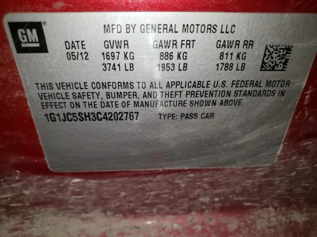 2012 CHEVROLET SONIC LT  