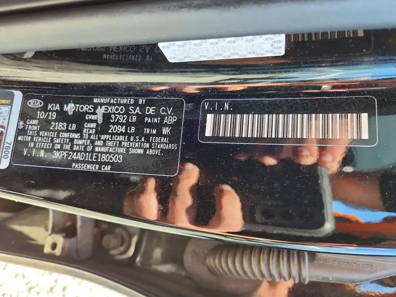 2020 KIA FORTE FE  