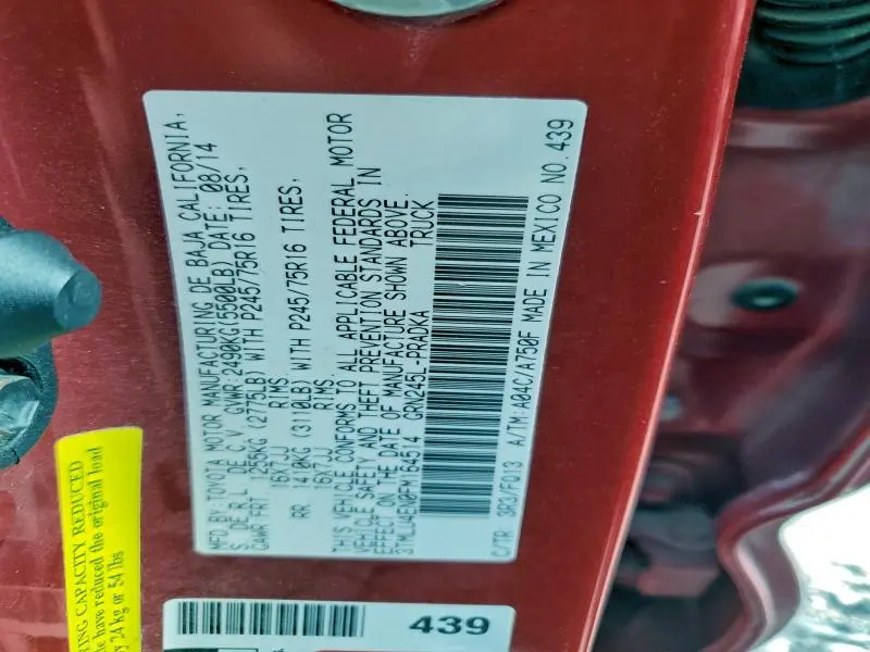 2015 TOYOTA TACOMA DOUBLE CAB  