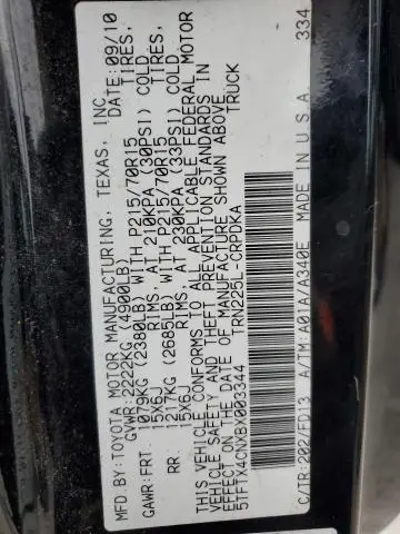 2011 TOYOTA TACOMA ACCESS CAB  