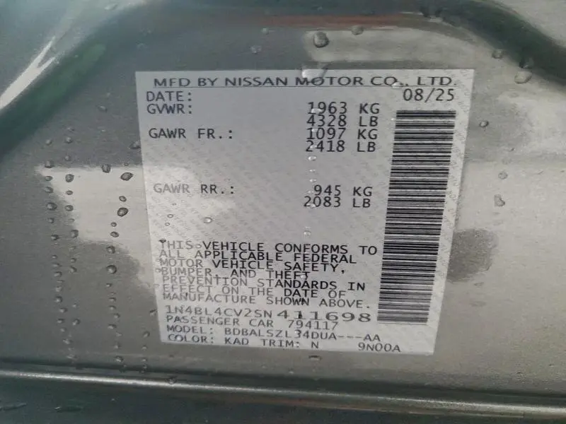 2025 NISSAN ALTIMA SR  