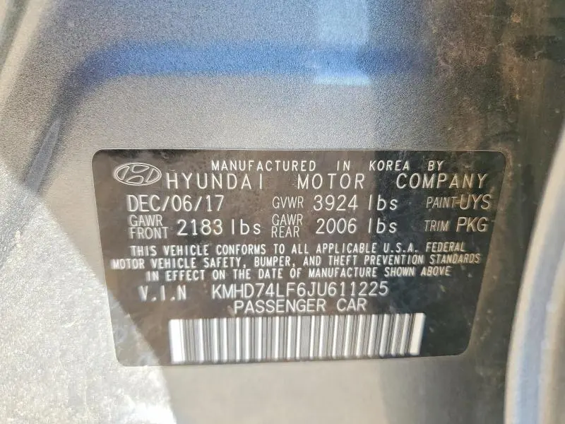 2018 HYUNDAI ELANTRA SE  