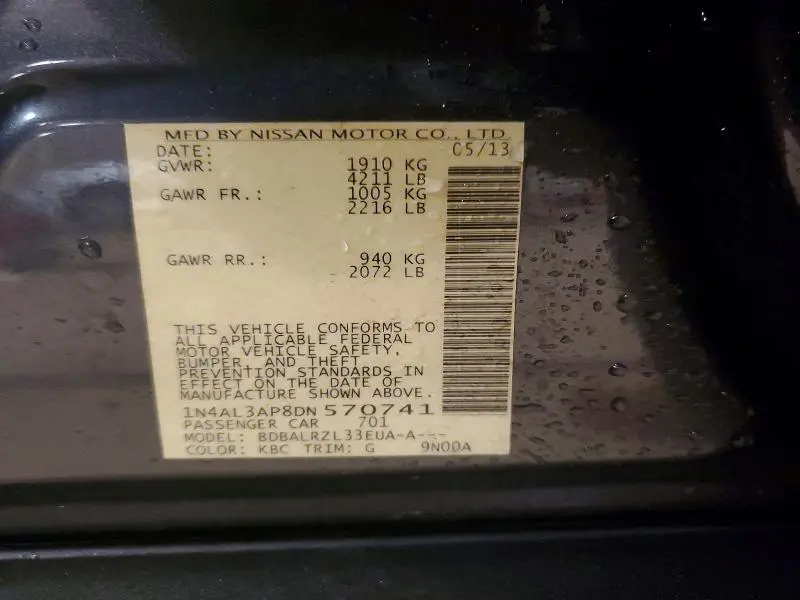 2013 NISSAN ALTIMA 2.5  