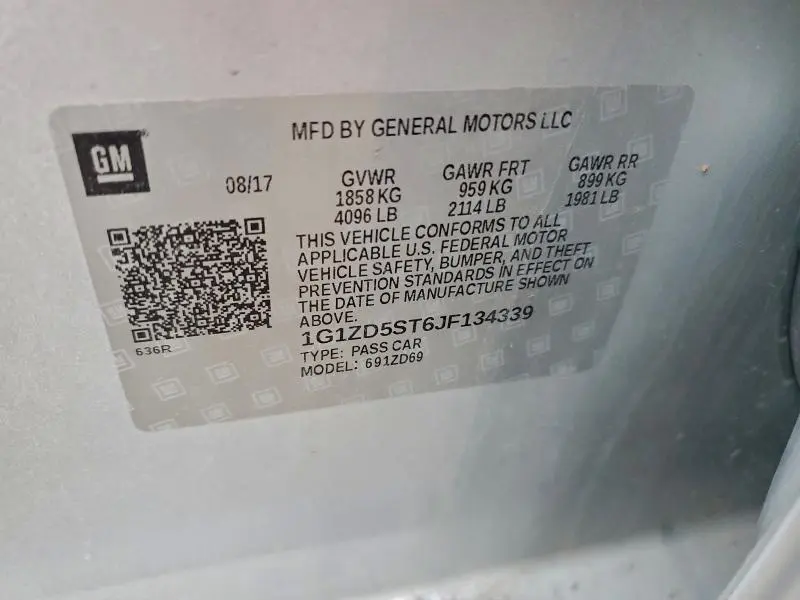 2018 CHEVROLET MALIBU LT  