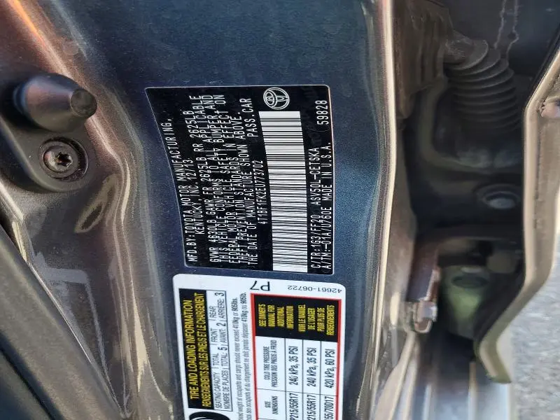 2014 TOYOTA CAMRY L  