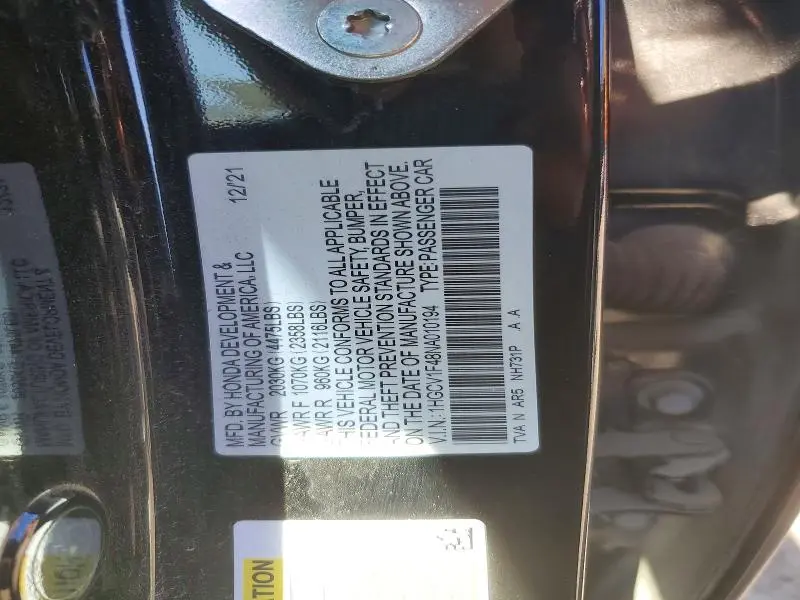2022 HONDA ACCORD SPORT SE  
