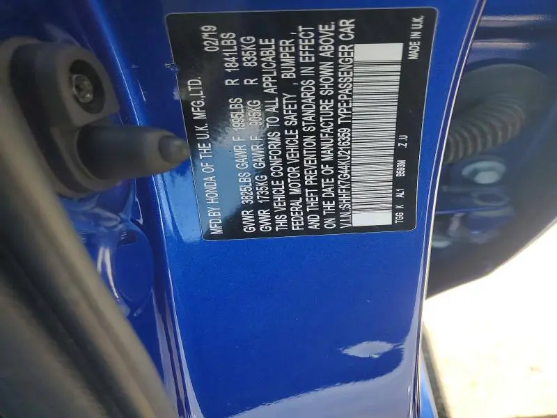 2019 HONDA CIVIC SPORT  