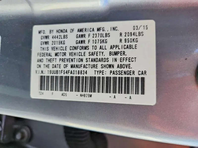 2015 ACURA TLX TECH  