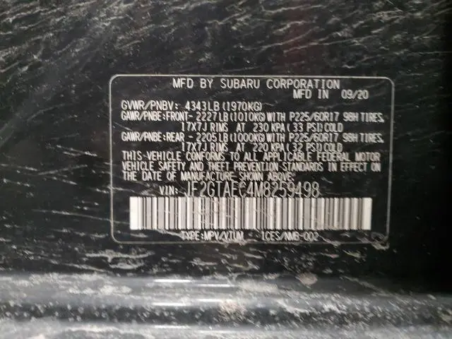 2021 SUBARU CROSSTREK PREMIUM  