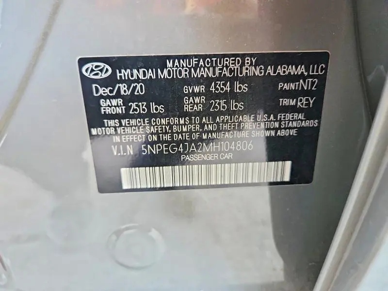 2021 HYUNDAI SONATA SE  