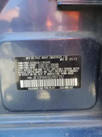 2013 SUBARU IMPREZA LIMITED  