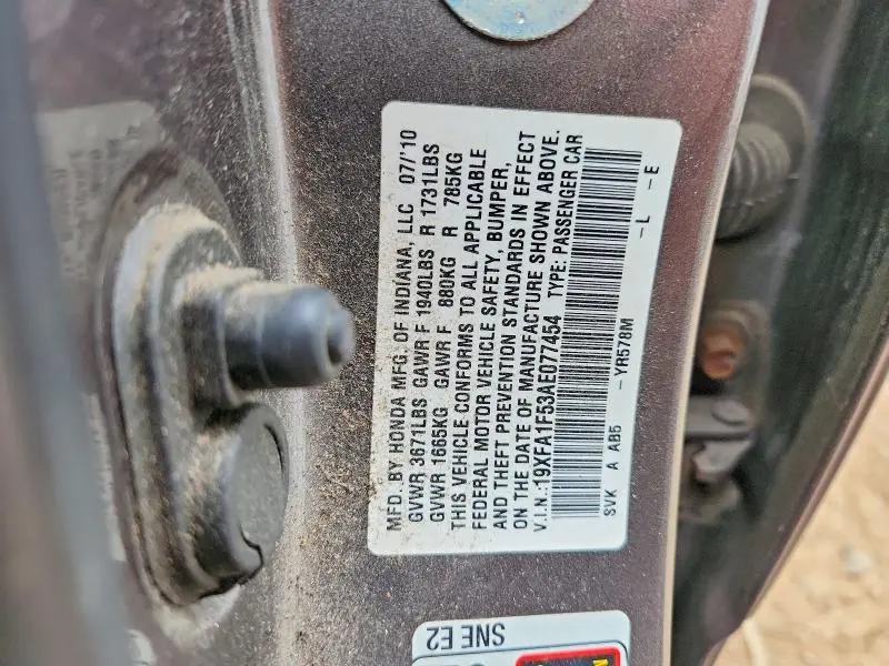 2010 HONDA CIVIC LX  