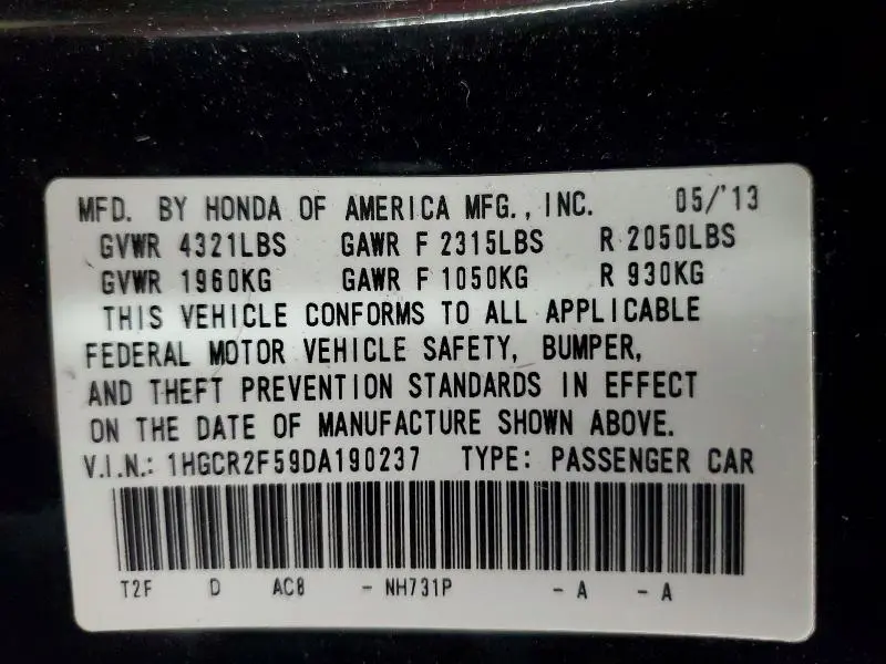 2013 HONDA ACCORD SPORT  