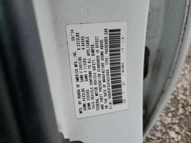 2015 HONDA ACCORD TOURING  