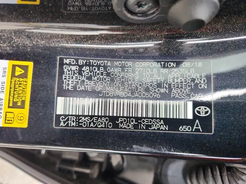 2018 TOYOTA MIRAI BASE  