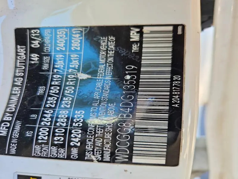 2013 MERCEDES-BENZ GLK 350 4MATIC  