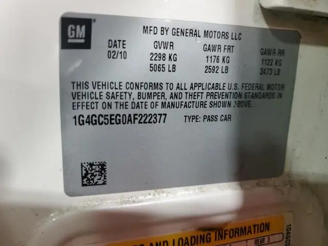 2010 BUICK LACROSSE CXL  