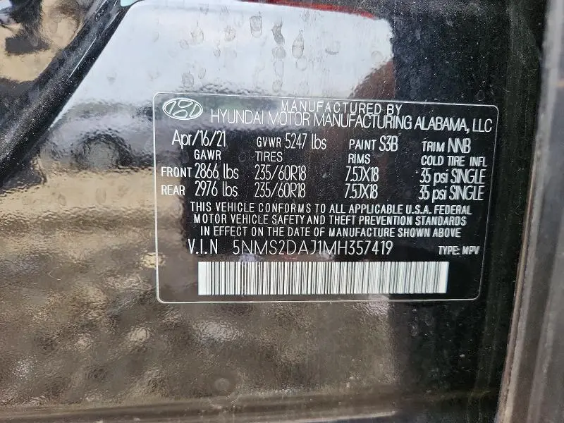 2021 HYUNDAI SANTA FE SEL  