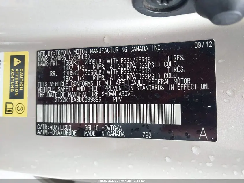 2013 LEXUS RX 350  