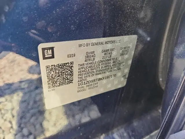 2019 CHEVROLET MALIBU LT  