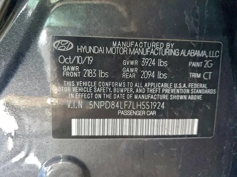 2020 HYUNDAI ELANTRA SEL  