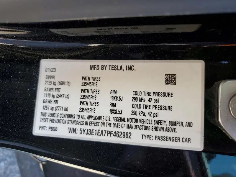 2023 TESLA MODEL 3   