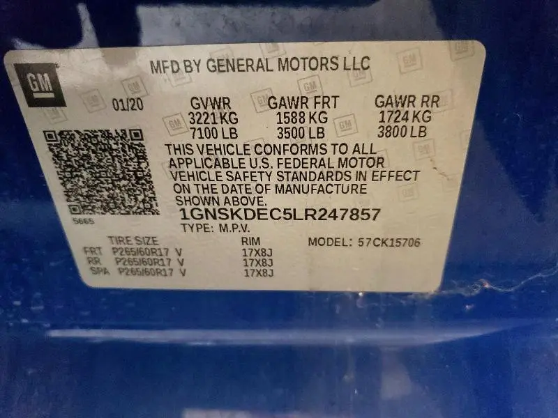 2020 CHEVROLET TAHOE POLICE  