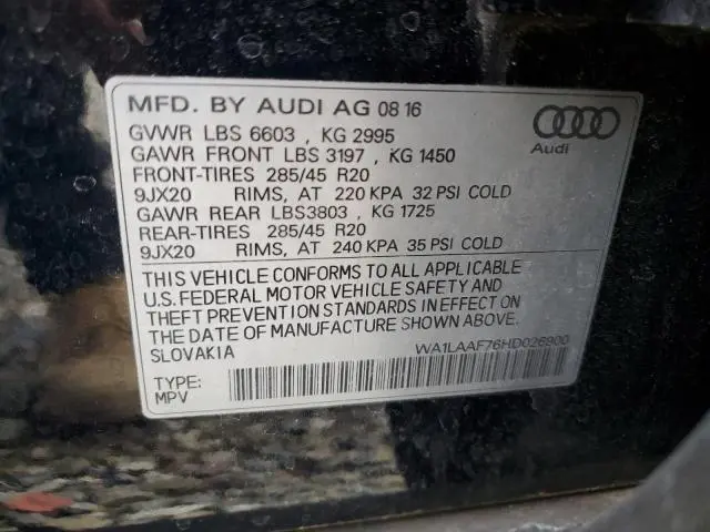 2017 AUDI Q7 PREMIUM PLUS  