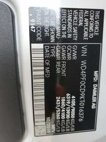 2019 MERCEDES-BENZ SPRINTER 2500/3500  