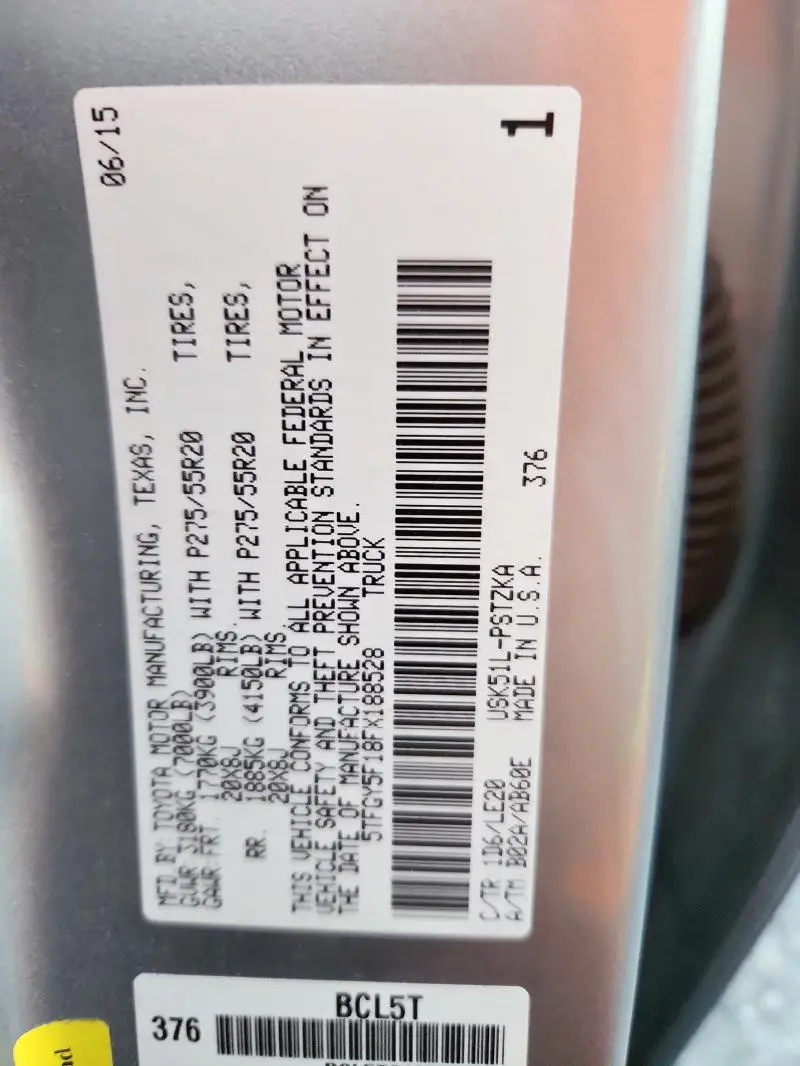 2015 TOYOTA TUNDRA CREWMAX 1794  